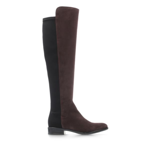 Clarks Womens Caddy Belle Knee High Boots Purple | UK-9068435 - Click Image to Close